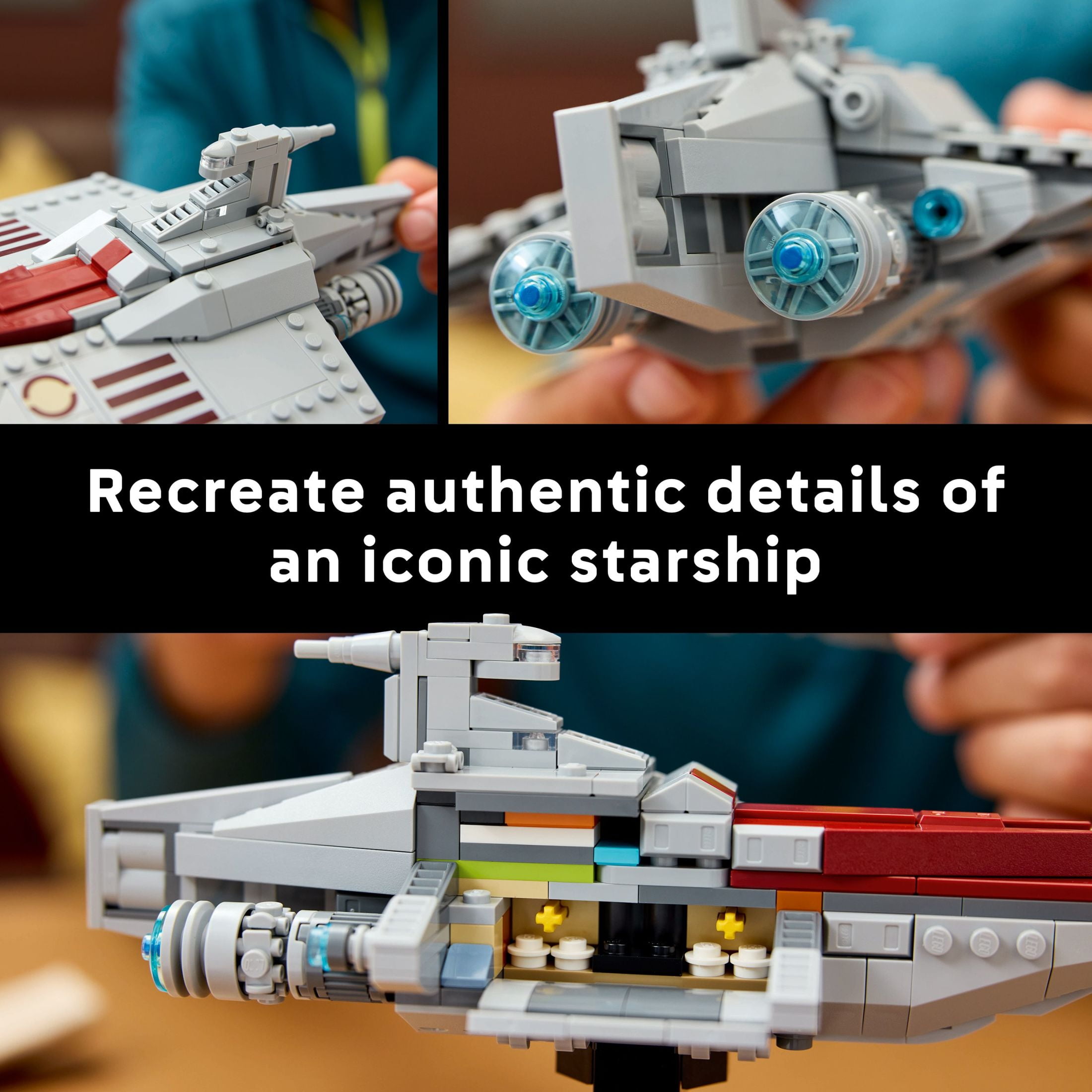 LEGO Star Wars Acclamator-Class Assault Ship Building Set for Adults - Star Wars Collectibles Set With Display Stand - Building Kit With 450 Pieces - 75404