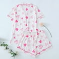 thumbnail image 3 of Floral Pajama Set for Women Short Sleeve Button Down Sleepwear Soft Lightweight 2 Piece Summer Loungewear PJs, 3 of 3
