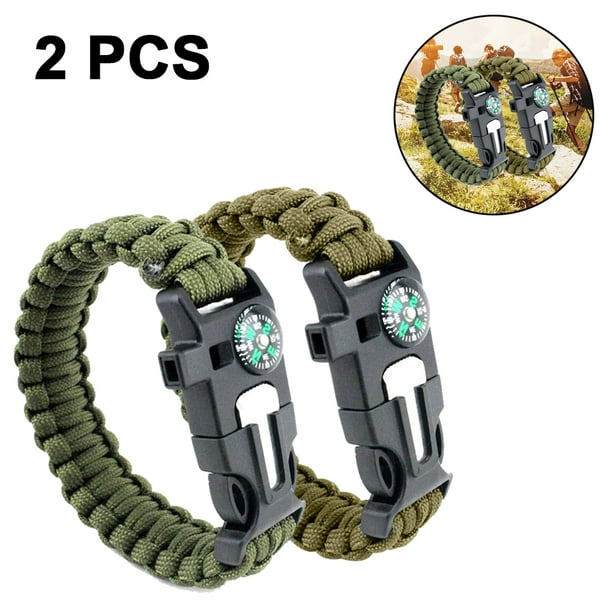 Rongmo Survival Paracord Bracelet 7-In-1 Tactical Bracelet - Emergency Whistle, Compass, Light, And Fire Starter Other