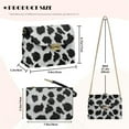 thumbnail image 6 of SCRAWLGOD Fur Cow Print Black White Small Crossbody Bags for Women Trendy, Pu Leather Lightweight Cell Phone Crossbody Wallet Purses with Detachable Chain, 6 of 7
