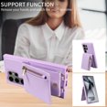 thumbnail image 5 of Feishell for Samsung Galaxy S24 Ultra Crossbody Wallet Phone Case with Hand Strap & Shoulder Strap,Premium PU Leather RFID Blocking Card Slots Zipper Pocket Back Purse Kickstand Phone Case,Purple, 5 of 9