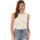 thumbnail image 1 of INSPIRE CHIC Blusa Floral Sin Mangas De Gasa Con Cuello Redondo Y Volantes Para Mujer Blanco L, 1 of 6