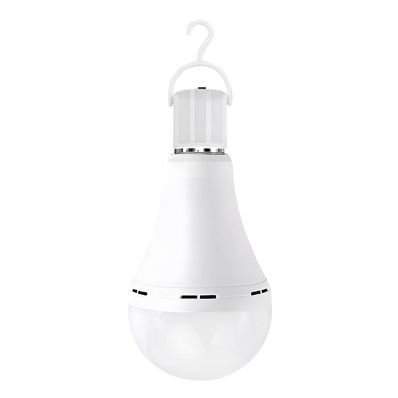 Rechargeable Emergency LED Light Bulb, 9W 800Lm 6000K Daylight, Stay Lit During Power Failure, E26 Base with Hook for Camping Hurricane,  1 Pack