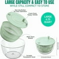 thumbnail image 4 of QOPR Salad Spinner Large, Vegetables Wash Bowl, Fruits & Herb Lettuce Spinner with 5 Blade Slicer Egg Yolk Strainer Shredder, Fruit Washing Bowl with Strainer, 4.25Qt,Green, 4 of 11