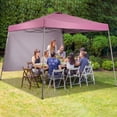 thumbnail image 3 of Ainfox 8 x 8 ft Pop up Canopy Tent with One Sidewall,Instant Slant Outdoor Gazebo for Beach, Sun Shade,Outdoor Activies,Pink, 3 of 5