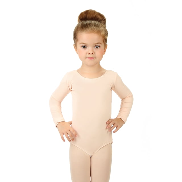 Elowel Justaucorps à Manches Longues pour Filles Team Basics Rose Nude Taille-8-10