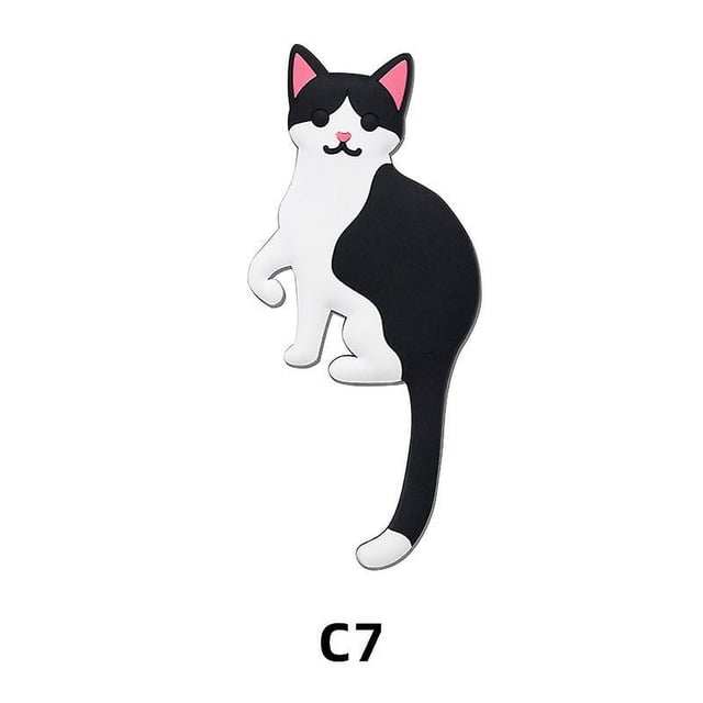 Gancho de animales de dibujos animados creativos, brazo de cola flexible, gancho de animales divertidos, gancho de plástico suave de PVC (negro y