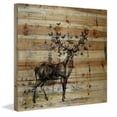 thumbnail image 2 of "Butterfly Antlers" Painting Print on Natural Pine Wood, 2 of 5