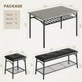 thumbnail image 2 of Dining Table Set for 4 with Upholstered Bench & 2 Chairs, Storage Shelf, Space-Saving, Easy Assembly, Gray., 2 of 6