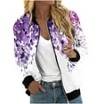 thumbnail image 2 of Ftwytp Zip Up Jacket Women Gym Fleece Sweatshirt Oversized Sports Workout Runing Baseball Coat Long Sleeve Color Blocked Casual Loose Sweater, 2 of 5