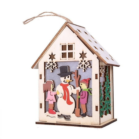 

Christmas Luminous Cabin LED Lights Merry Christmas Decoration for Home Xmas Ornaments Christmas Tree Hanging Pendants Gifts