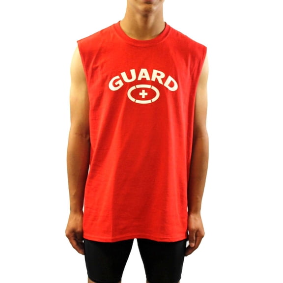 Adoretex Men's Guard Sleeveless Tank Top T-Shirt (TGM002)-Red-S