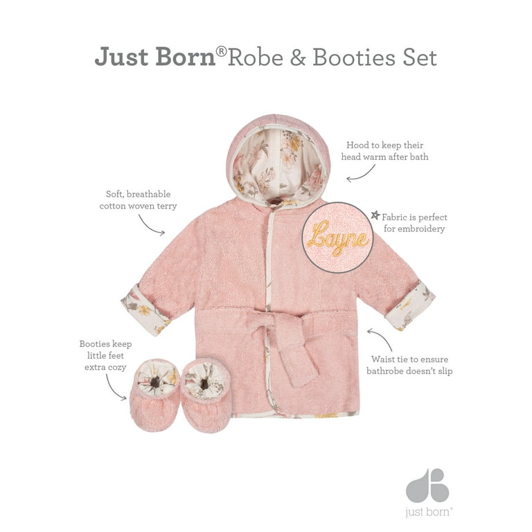 Just Born Baby Girl or Boy or Unisex Bath Robe Set 2 Piece 0 9 Months