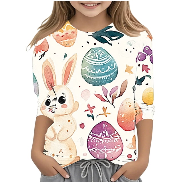 Lovzfmll Unisexe Enfants Graphique Ardent Manches 3/4 Tee, Chandail Col Rond Décontracté pour Petites Filles 160