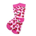 thumbnail image 2 of Urban-Peacock Women's Novelty Fun Crew Socks for Dress or Casual - Cherries - Pink Plaid, 1 Pair, 2 of 3