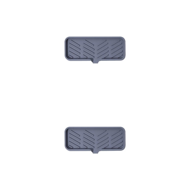 Bearachild Bandeja para fregadero, soporte para esponja, estante de drenaje, práctico agarre, accesorios para el hogar, aparato de cocina de Gris oscuro Grande 2piezas