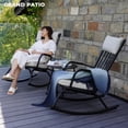 thumbnail image 7 of Grand Patio Windsor 3-Piece Outdoor Steel Bistro Sets with Gray Cushions, Black, 7 of 7