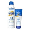 Coppertone Sport Sunscreen Spray Spf 50 + Zinc Oxide Mineral Face Sunscreen Spf 50, Water Resistant Sunscreen Pack (5 Oz Spray + 2.5 Fl Oz Tube).