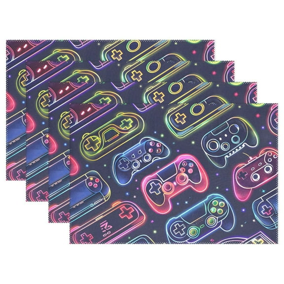 Gaming Machines Multicoloured 12×18 inch Placemats Heat Resistant Washable Foldable Rectangular Placemats Set Decoration Indoor Outdoor for Kitchen Dining Table 1PC