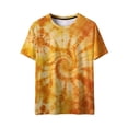 thumbnail image 4 of Sexlip Womens Yellow Tie Dye Blouse Crew Neck Design Breathable Fabric Relaxed Silhouette for Summer Gatherings Yellow M, 4 of 9