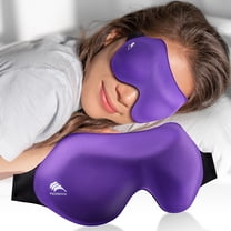 FACEMOON Sleep Mask, 3D Contoured, 100% Light‑Blocking, Zero‑Pressure Eye Cups, Lash‑Friendly, Purple