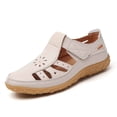 thumbnail image 2 of EliteGoogv Womens Flat Sandals Closed Toe Adjustable Strap Summer Shoes For Women Casual Outdoor Walking Footwear Beige US:11, 2 of 9