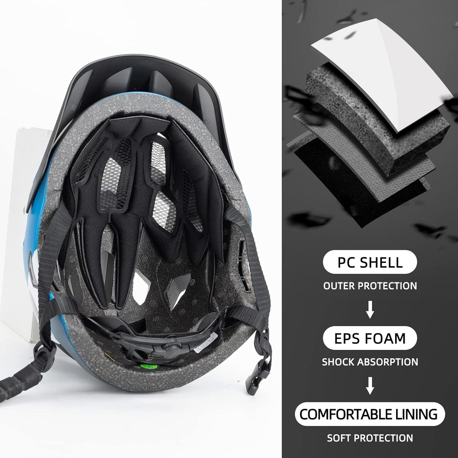 ROCKBROS Bicycle Helmet Kids Helmet Full Face Safety Helmet Removable Helmet Chin All-Round Ventilation Holes with Adjustable Brim for Kids Age 5-12