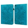 thumbnail image 1 of ELEHOLD for Lenovo Tab M10 3rd Gen 10.1" (2022) Leather Case,Embossed Flower Floral Folio Flip Case Card Slots Kickstand Elastic Band Shockproof Protective Case for Lenovo Tab M10 Gen 3,Blue, 1 of 9