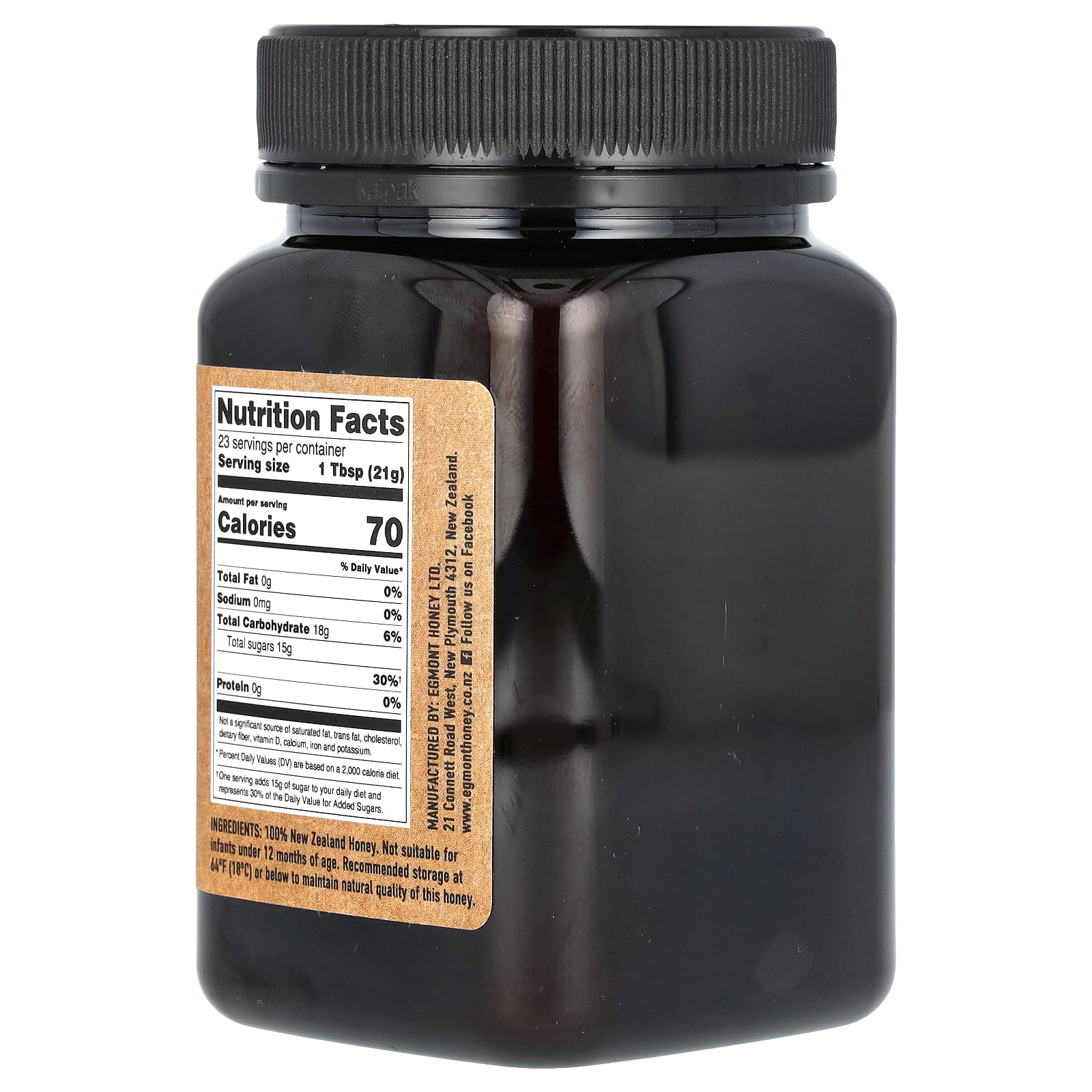 Egmont Honey Manuka Honey, Raw And Unpasteurized, UMF 16+, MGO 573+, 17.6 oz (500 g)