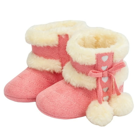 

Infant Toddler Baby Girl Winter Boots Soft Sole Anti-Slip Snow Warm Prewalker Newborn Boots