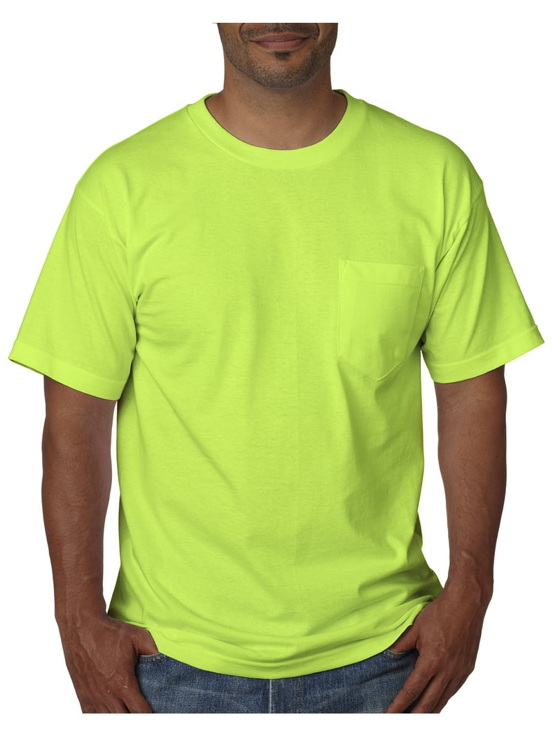 Adult Short-Sleeve T-Shirt with Pocket LIME GREEN 4XL