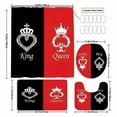 thumbnail image 3 of King and Queen theme Curtain Theme Bathroom Curtain Set with Hooks Decor 72"X72", 3 of 5