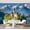 Color 2, variant on Wall Mural Peel and Stick Serene Mountain Lake Island Church Green Landscape Self-Adhesive Wallpaper Removable Wall Decal Wall Sticker Home Decor for Living Room Bedroom 69"x96"