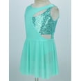 thumbnail image 4 of CHICTRY Girls Asymmetrical Sparkly Sequins Skating Leotard Dress,Sizes 6-14, 4 of 7