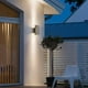 thumbnail image 3 of Aplique de pared exterior doble de acero inoxidable, resistente al agua IP54, con difusor de cristal templado transparente, casquillo de bombilla GU10, máx. 35 W, para patio, jardín,, 3 of 5