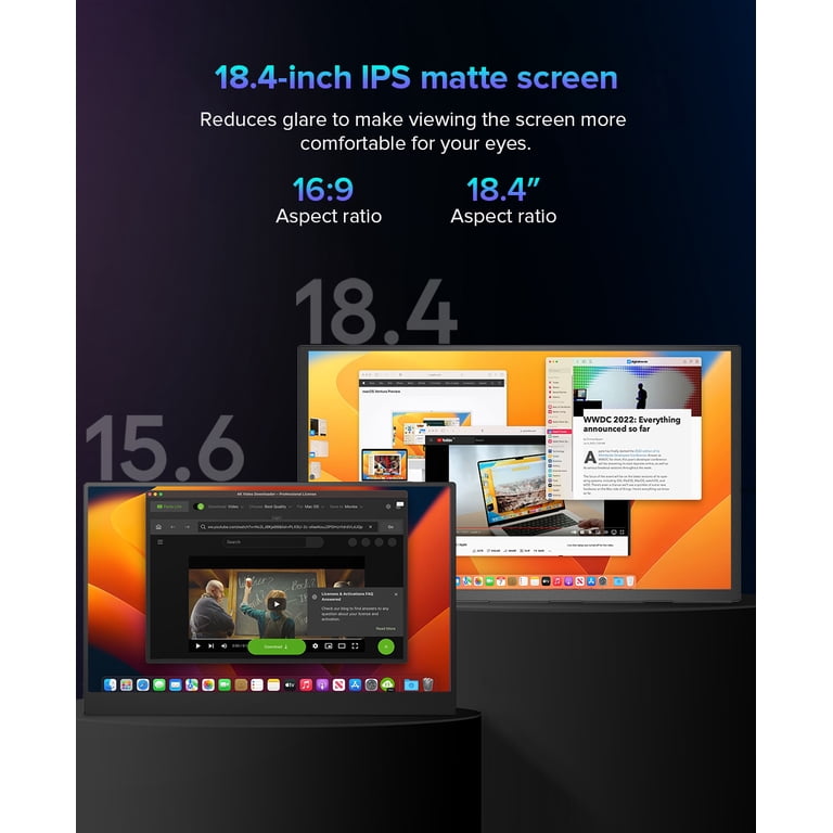 UPERFECT T118 Portable 4K 18.4 inch Monitor, HDMI & USB-Compatible