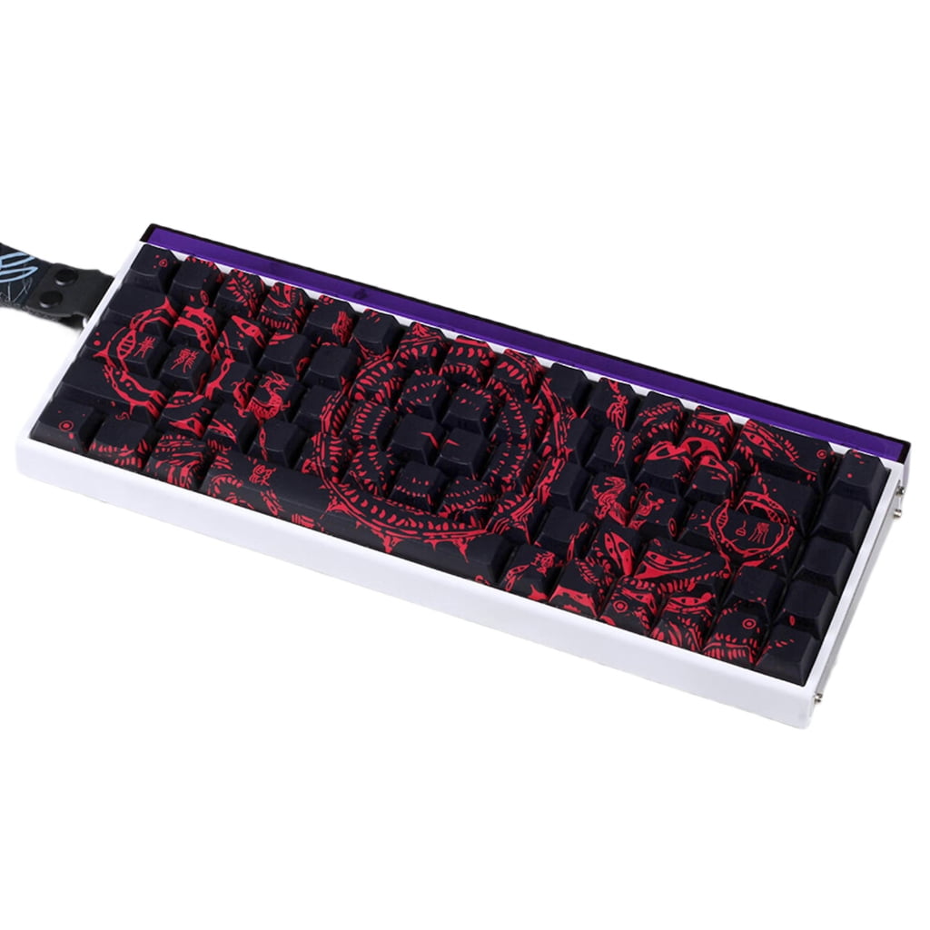 Side Printed Keycaps Intricate Pattern Theme for 60% 68% Mechanical Keyboards Heat Sublimation Printing