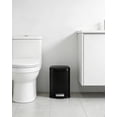thumbnail image 4 of Compact Fluted Step Trash Can – 5L Black Stainless Steel, Soft-Close Lid, Removable Inner Bucket, Odor Control, Anti-Slip Base for Bathroom, Kitchen, Office – 21.0×18.8×27.9cm– 5L, 4 of 8