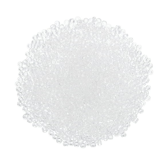2000 Pack 2mm Glass Bugle Beads, Mini Loose Glass Spacer Bead for DIY Making, Clear White