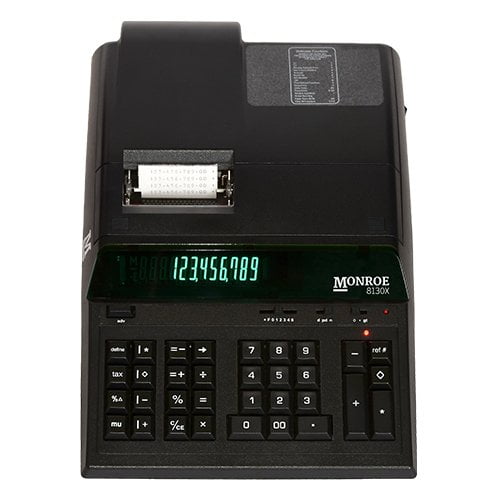 Monroe Systems 8130X Black Printing Calculator and Adding Machine for