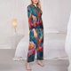 thumbnail image 3 of Balery Romantic Flamingo Pair Conjunto de Pijama con Estampado para Mujer, Conjunto de Dos Piezas con Manga Larga, Ropa de Dormir Suave con Bolsillos, Pijamas Cómodos-Small, 3 of 7