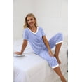 thumbnail image 5 of MINTREUS Women's Pajama Sets Short Sleeve Shirt and Capri Soft Pajama Sets with Pockets S-4XL, 5 of 6