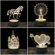 thumbnail image 3 of 3D LED luz cálida luz de noche USB escritorio dormitorio luz LED regalo para niños dormitorio decoración creativa luz tres corazones te amo WD.WDQZL Hogar, 3 of 5