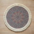 thumbnail image 2 of Juego de 4 manteles individuales redondos de algodón bohemio con borlas de macramé con estampado floral, lavables y resistentes al calor para mesa de comedor y cocina., 2 of 5