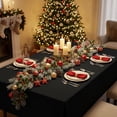thumbnail image 5 of Sm:)e Wrinkle Resistant Fabric Dining Tablecloth 52 x 70 Inch, Solid Black Table Cover for Kitchen Outside Party 4ft Table, 5 of 11