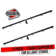 GRIFFIN Cross Support for DJ Stage Lights (2 Pack) - T-Bar Support for Tripod Stands by GRIFFIN - Lighting Mount for Stage Truss System with 12 Hanging Bolts | 5FT Horizontal Trussing Kit