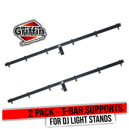 GRIFFIN Cross Support for DJ Stage Lights (2 Pack) - T-Bar Support for Tripod Stands by GRIFFIN - Lighting Mount for Stage Truss System with 12 Hanging Bolts | 5FT Horizontal Trussing Kit