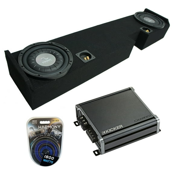 01-14 Ford F250 F350 Ext Super Cab Truck Harmony F104 Dual 10" Sub Box & CXA8001