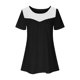 thumbnail image 4 of Puntoco blusa corta de cuello redondo con estampado de retazos de encaje a la moda para mujer Puntoco Puntoco-1830, 4 of 8