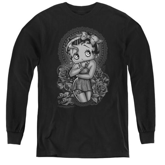 Betty Boop - Fashion Roses - Youth Long Sleeve Shirt - Large